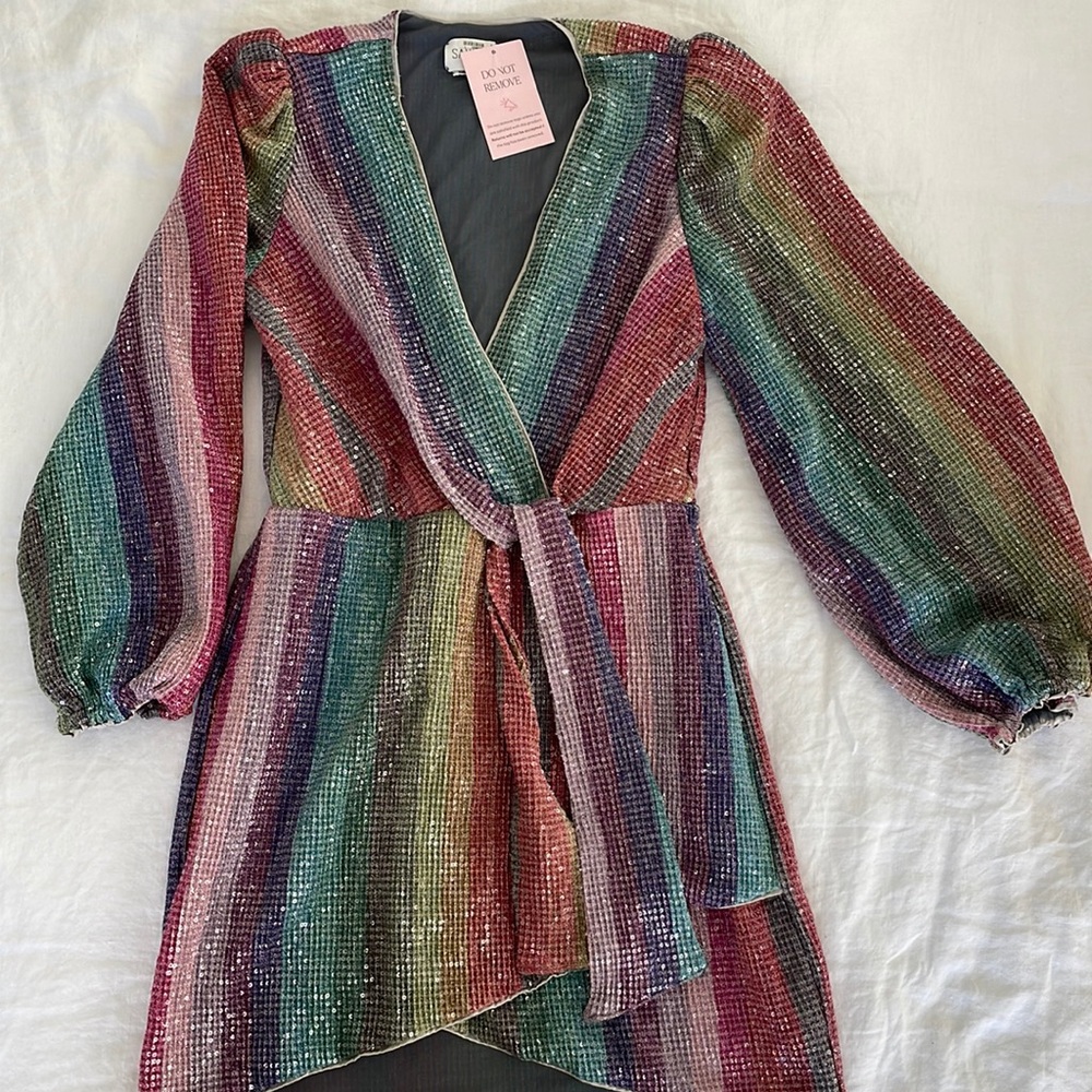 SAYLOR Multicolor Sequin Wrap Dress
